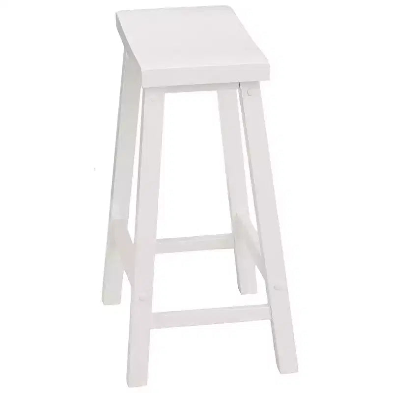 Classic Saddle Seat Counter Stool | 24" | White | Backless | 225 lb | Set of 8