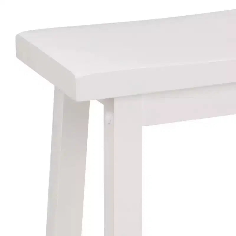 Classic Saddle Seat Counter Stool | 24" | White | Backless | 225 lb | Set of 8