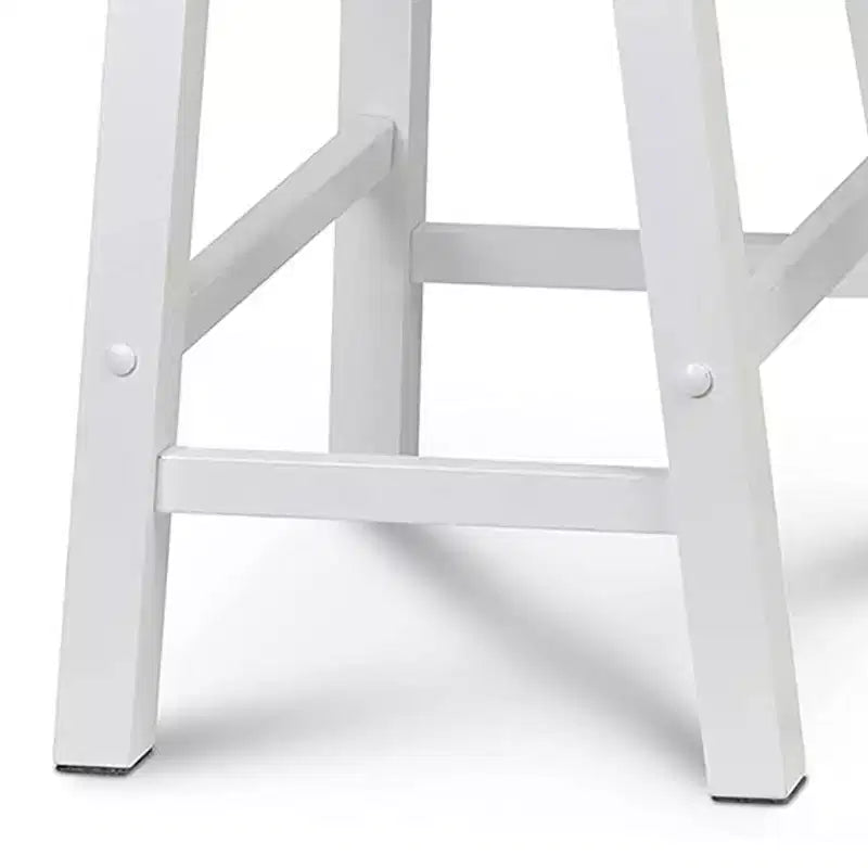 Classic Saddle Seat Counter Stool | 24" | White | Backless | 225 lb | Set of 8