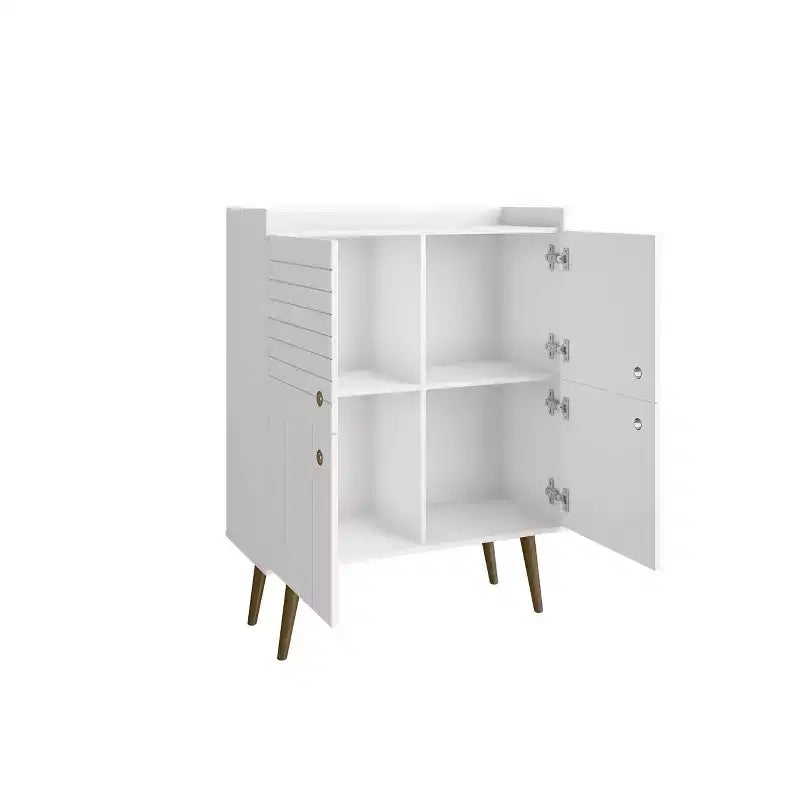 45.5" Mid-Century Modern 4-Shelf Accent Cabinet | 2 Doors | MDF