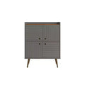 45.5" Mid-Century Modern 4-Shelf Accent Cabinet | 2 Doors | MDF