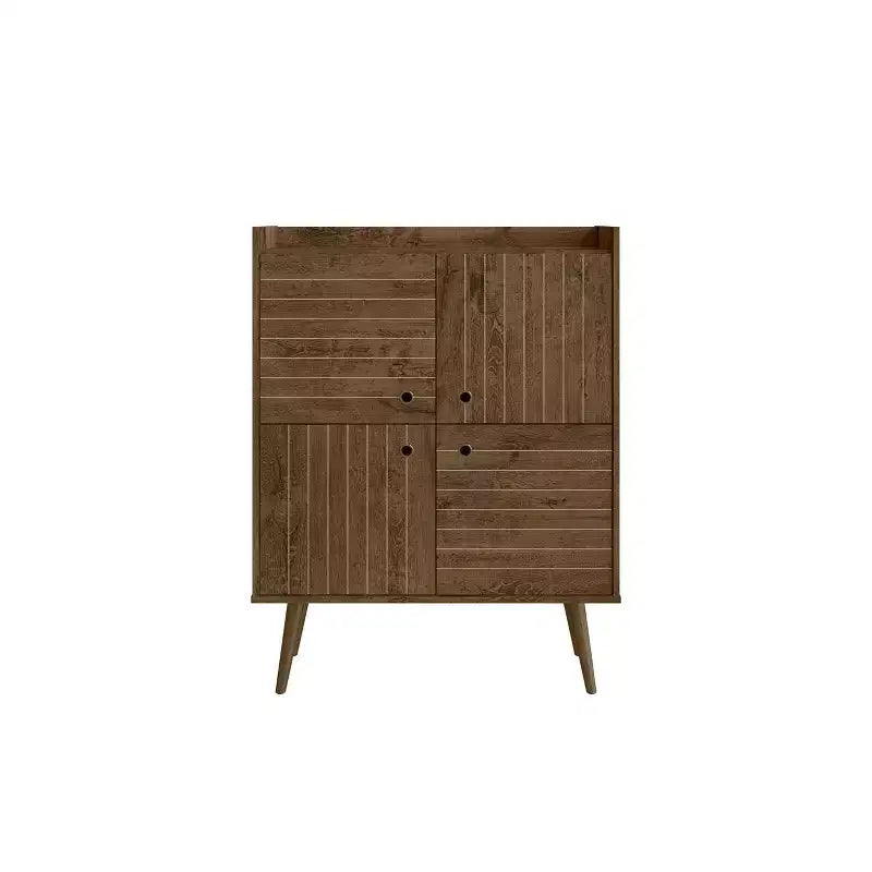 45.5" Mid-Century Modern 4-Shelf Accent Cabinet | 2 Doors | MDF