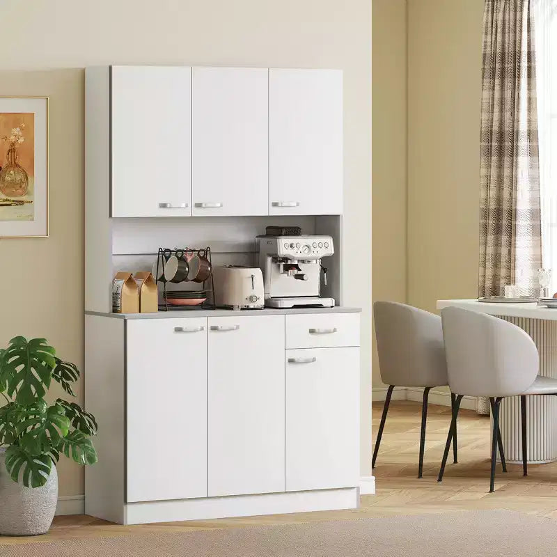 71" Freestanding Buffet with Hutch | 6 Doors, 3 Adj. Shelves & 1 Drawer