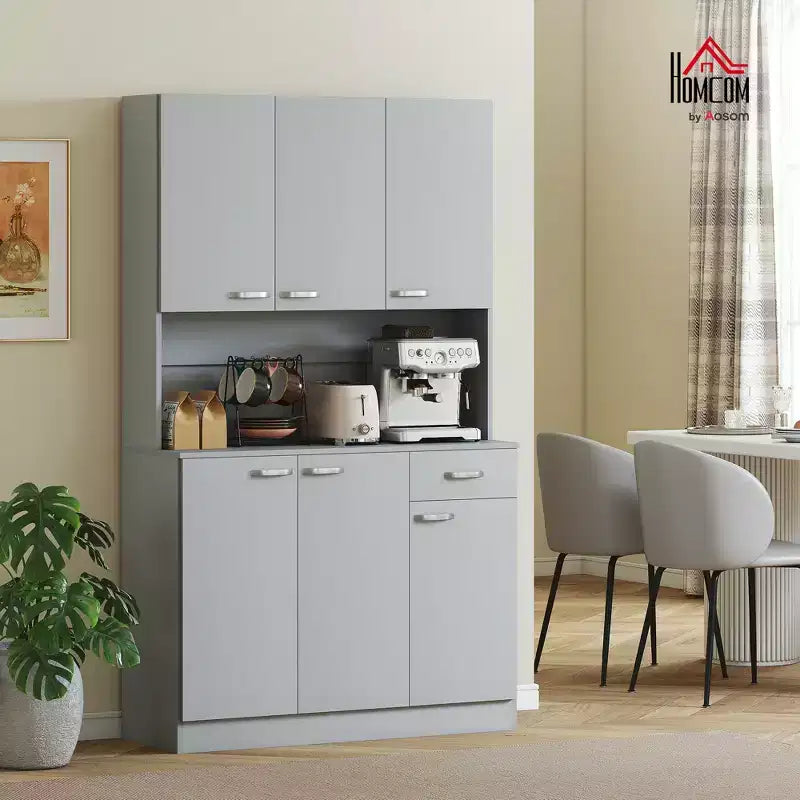 71" Freestanding Buffet with Hutch | 6 Doors, 3 Adj. Shelves & 1 Drawer