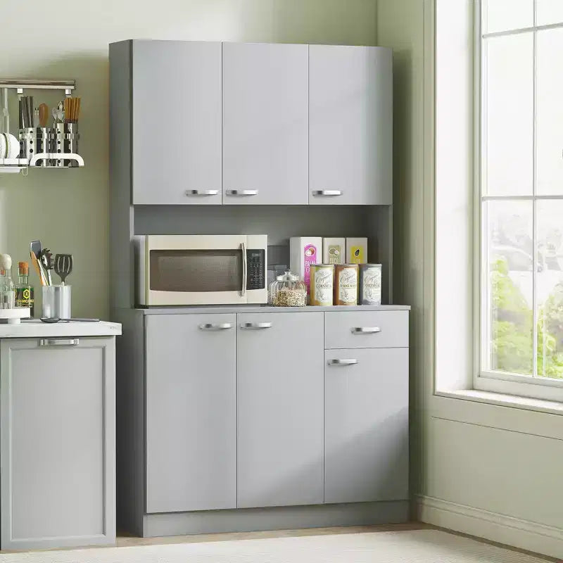 71" Freestanding Buffet with Hutch | 6 Doors, 3 Adj. Shelves & 1 Drawer