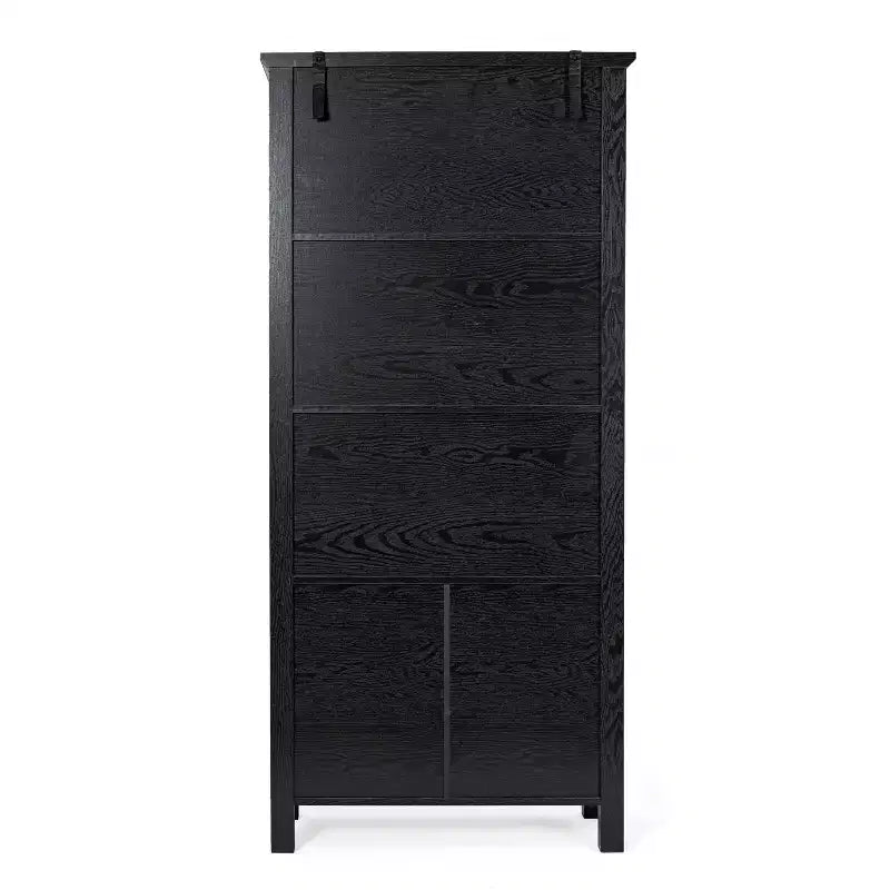 Modern Farmhouse Bookcase & Storage Cabinet | Tempered Glass Doors | 3 Shelves | 200 lb