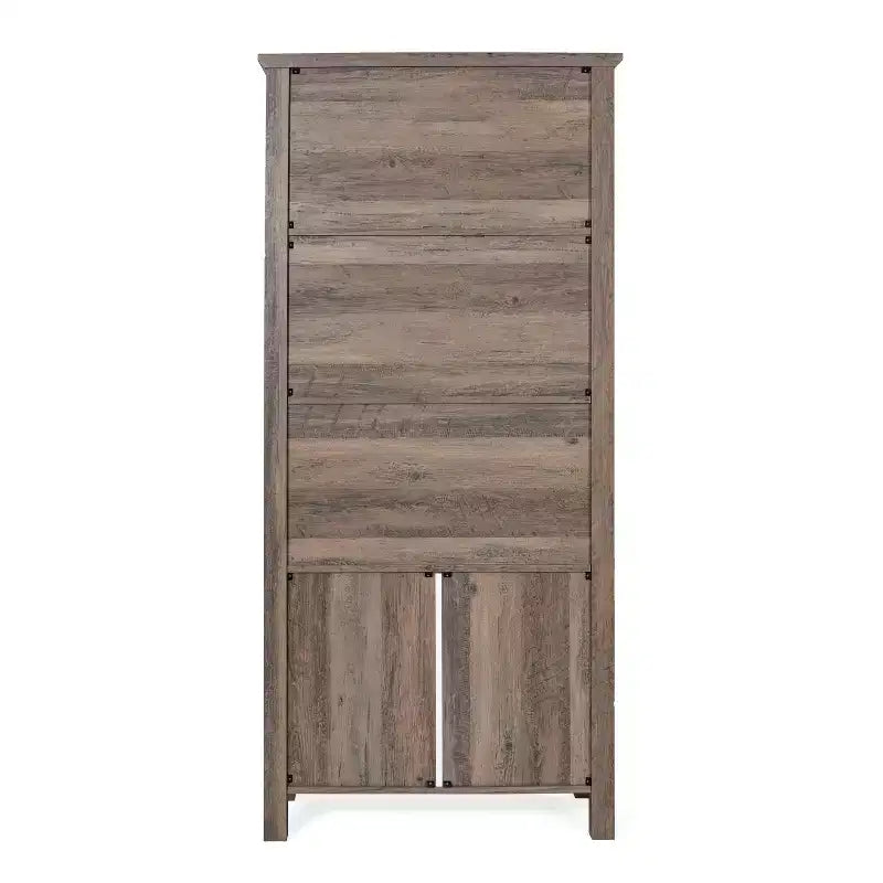 Modern Farmhouse Bookcase & Storage Cabinet | Tempered Glass Doors | 3 Shelves | 200 lb