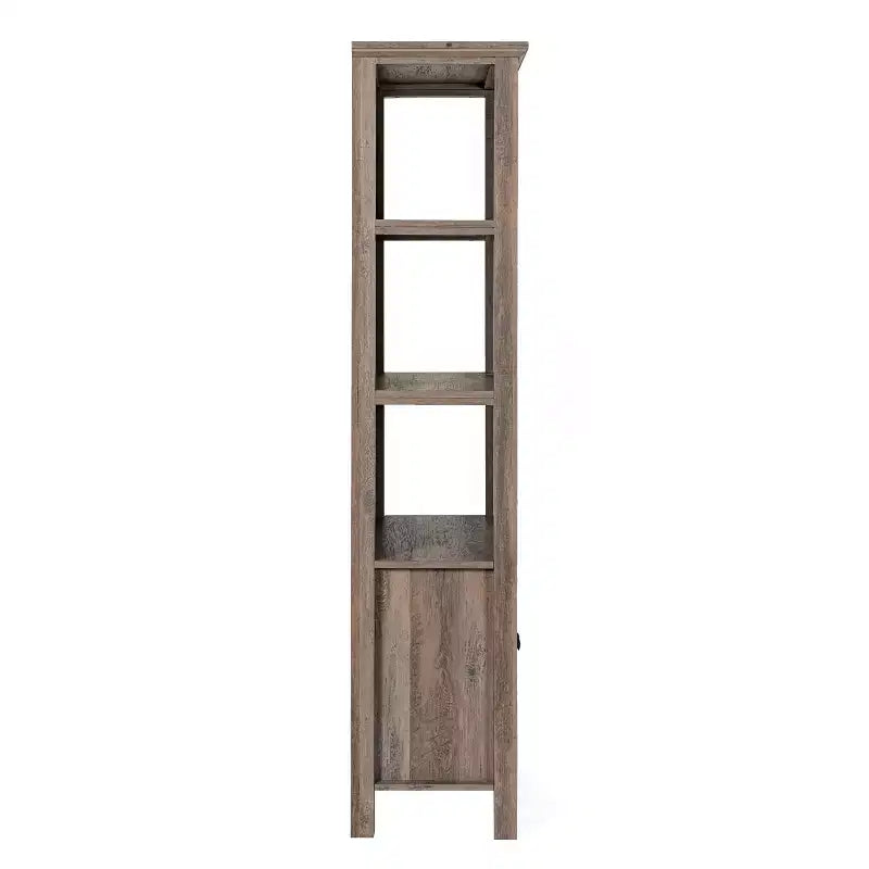Modern Farmhouse Bookcase & Storage Cabinet | Tempered Glass Doors | 3 Shelves | 200 lb