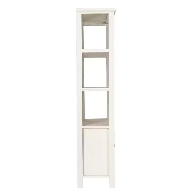 Modern Farmhouse Bookcase & Storage Cabinet | Tempered Glass Doors | 3 Shelves | 200 lb