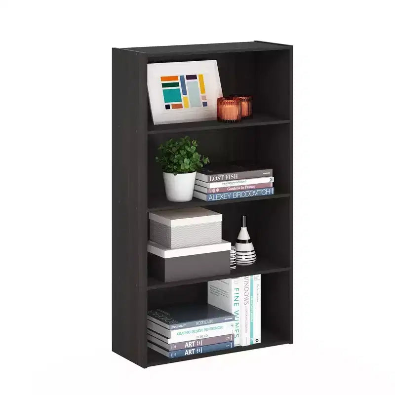 4-Cube Open Shelf Bookcase | 41.7"H | Particle Board | Espresso