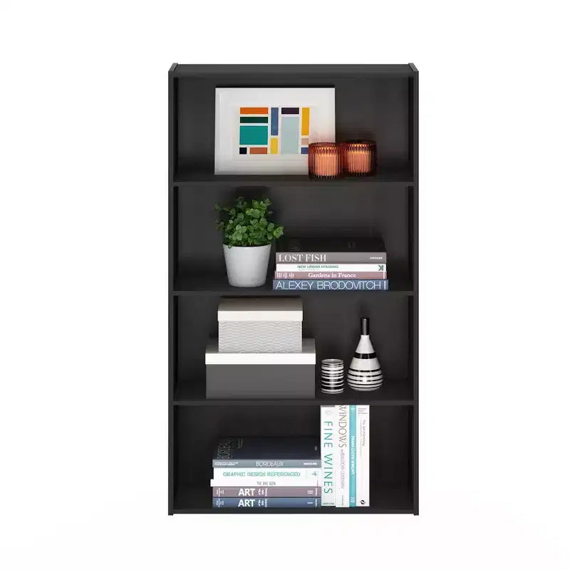 4-Cube Open Shelf Bookcase | 41.7"H | Particle Board | Espresso