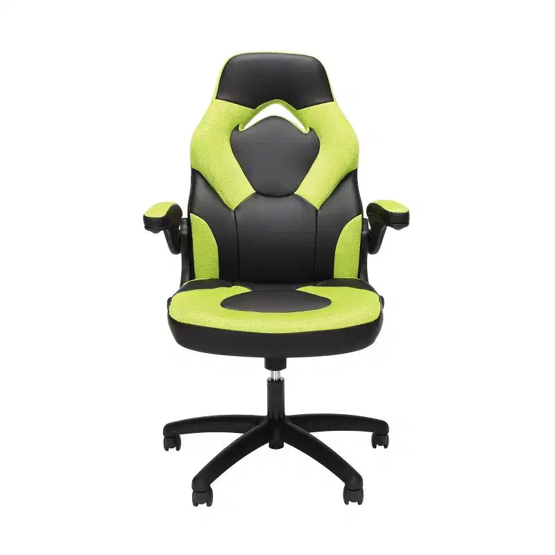 Ergonomic Gaming Chair | Flip-up Arms | Bonded Leather | 275 lb | 5-Year Warranty