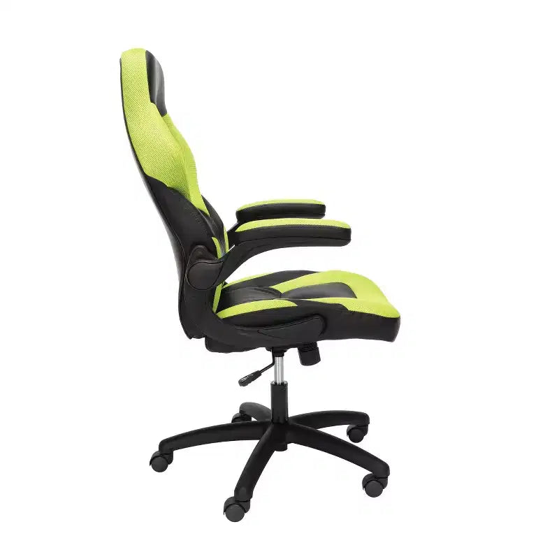 Ergonomic Gaming Chair | Flip-up Arms | Bonded Leather | 275 lb | 5-Year Warranty