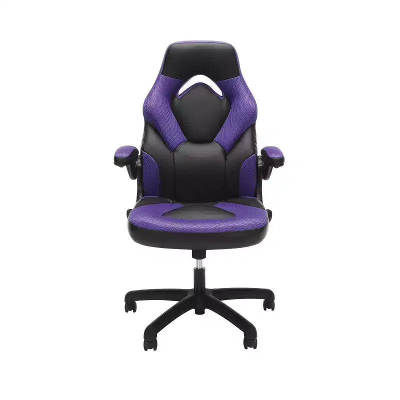 Ergonomic Gaming Chair | Flip-up Arms | Bonded Leather | 275 lb | 5-Year Warranty