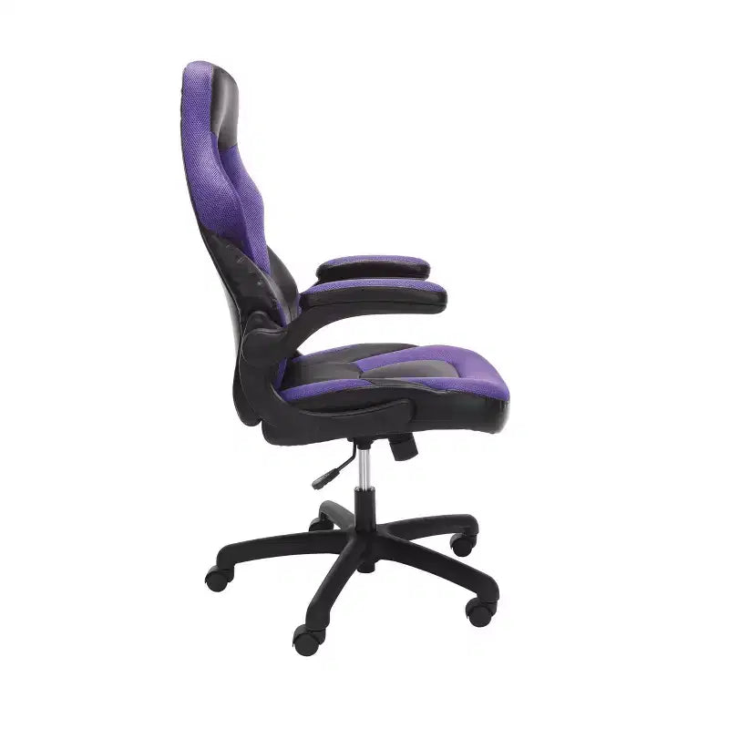 Ergonomic Gaming Chair | Flip-up Arms | Bonded Leather | 275 lb | 5-Year Warranty