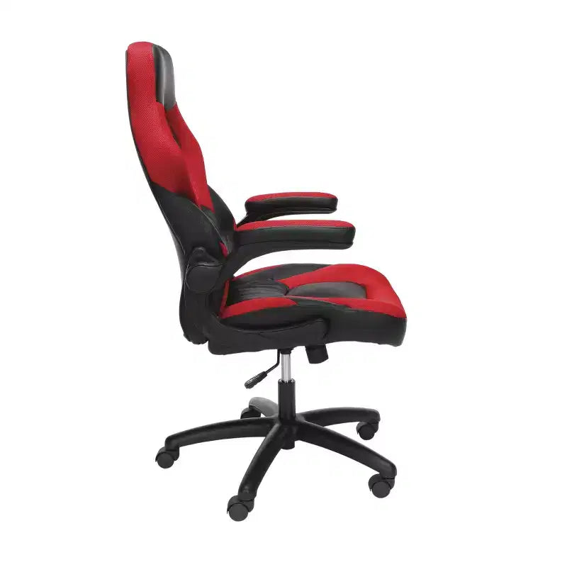 Ergonomic Gaming Chair | Flip-up Arms | Bonded Leather | 275 lb | 5-Year Warranty