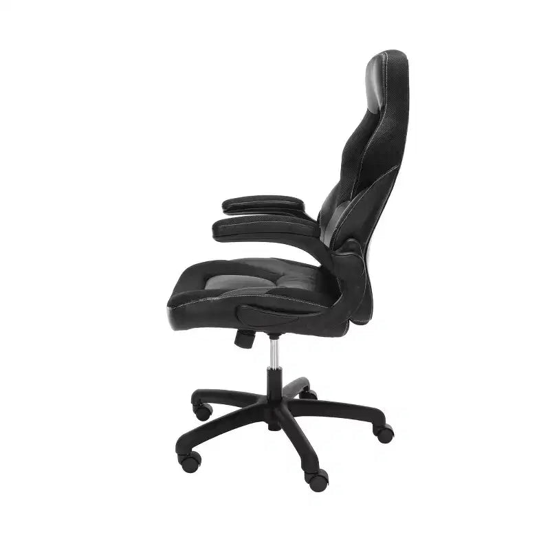 Ergonomic Gaming Chair | Flip-up Arms | Bonded Leather | 275 lb | 5-Year Warranty