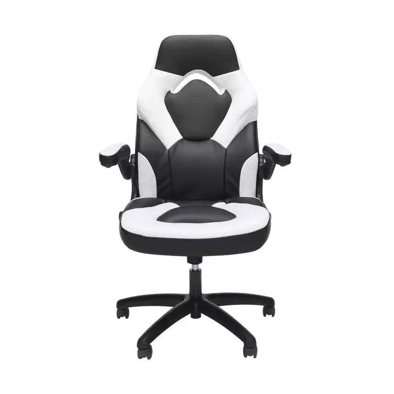 Ergonomic Gaming Chair | Flip-up Arms | Bonded Leather | 275 lb | 5-Year Warranty