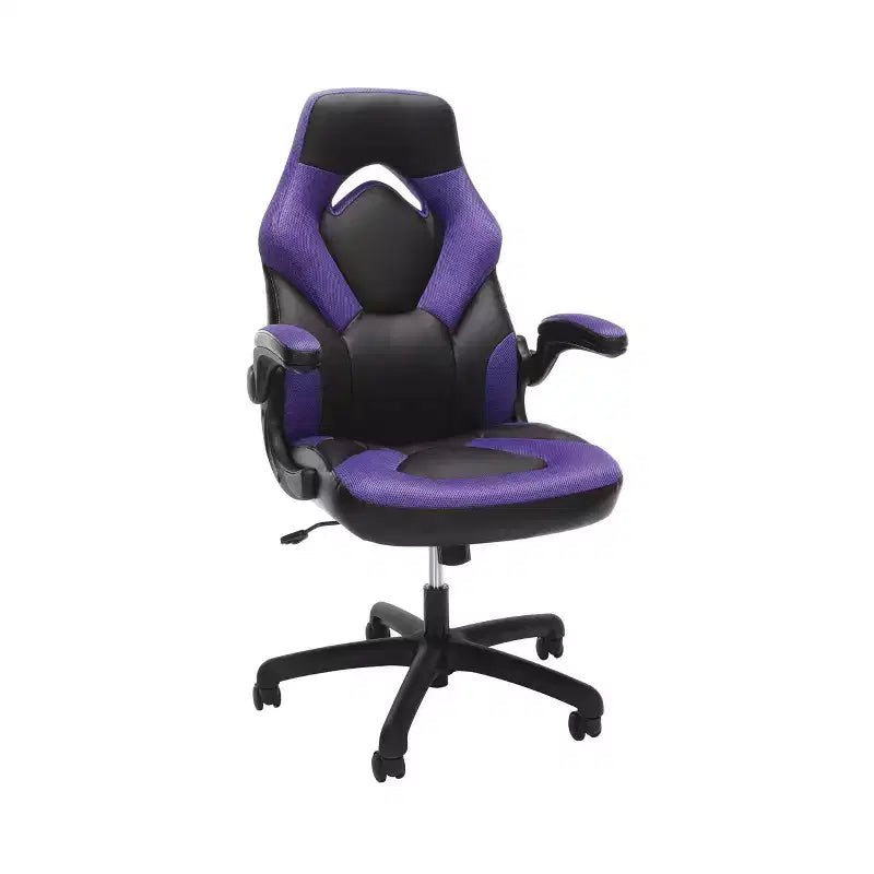 Ergonomic Gaming Chair | Flip-up Arms | Bonded Leather | 275 lb | 5-Year Warranty