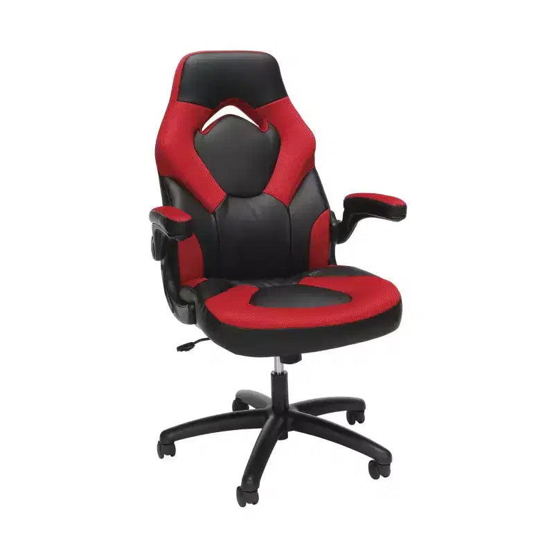 Ergonomic Gaming Chair | Flip-up Arms | Bonded Leather | 275 lb | 5-Year Warranty