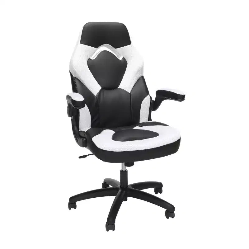 Ergonomic Gaming Chair | Flip-up Arms | Bonded Leather | 275 lb | 5-Year Warranty