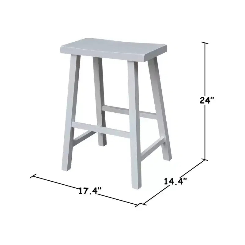 Saddle Seat Counter Height Stool | 24" | Rubberwood | Backless & Armless