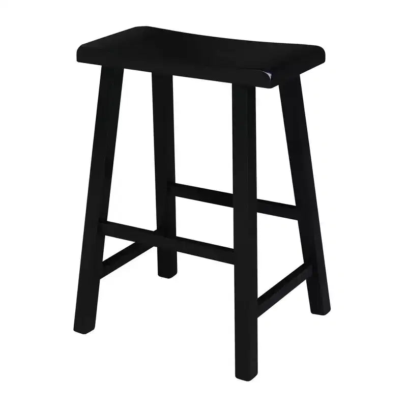 Saddle Seat Counter Height Stool | 24" | Rubberwood | Backless & Armless