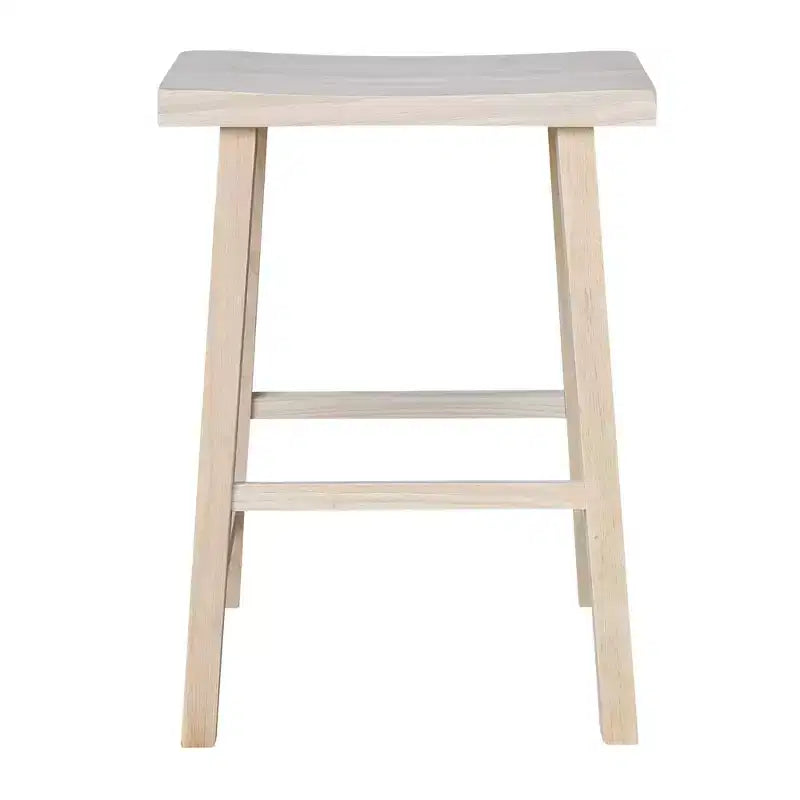Saddle Seat Counter Height Stool | 24" | Rubberwood | Backless & Armless