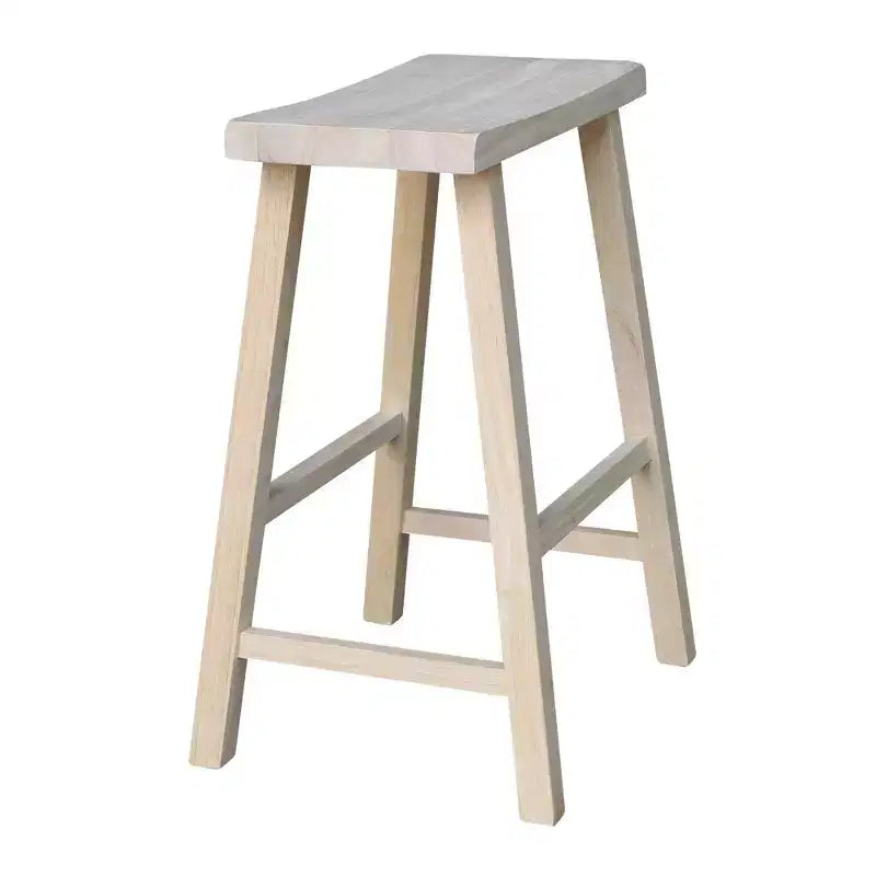 Saddle Seat Counter Height Stool | 24" | Rubberwood | Backless & Armless