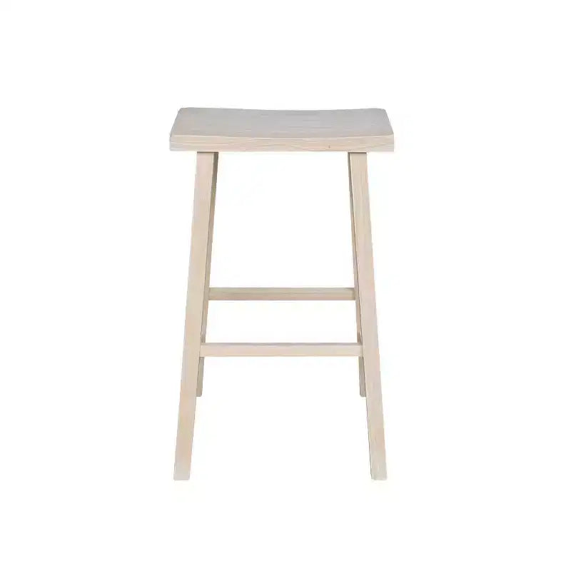 Saddle Seat Counter Height Stool | 24" | Rubberwood | Backless & Armless