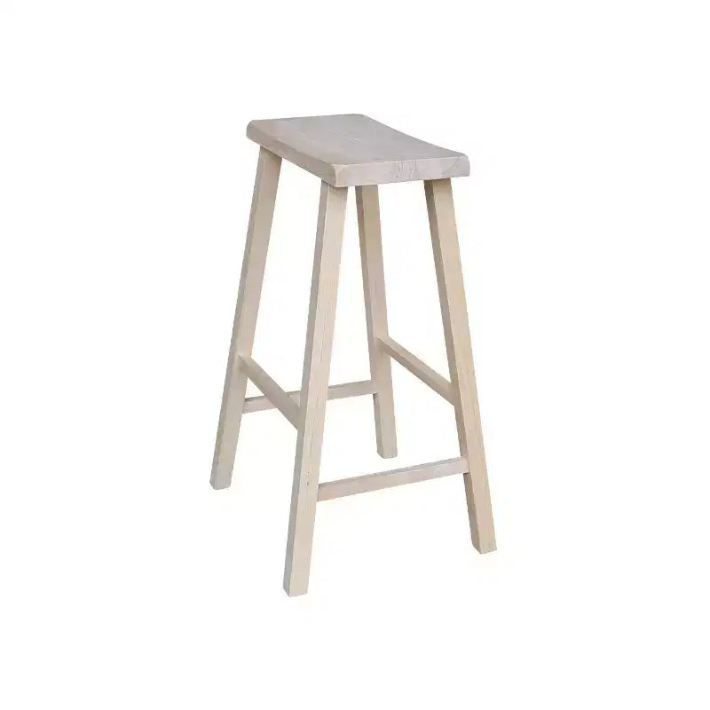 Saddle Seat Counter Height Stool | 24" | Rubberwood | Backless & Armless