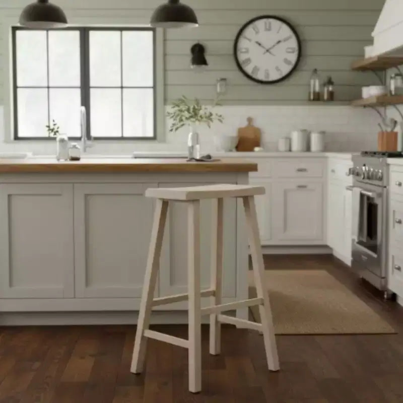 Saddle Seat Counter Height Stool | 24" | Rubberwood | Backless & Armless