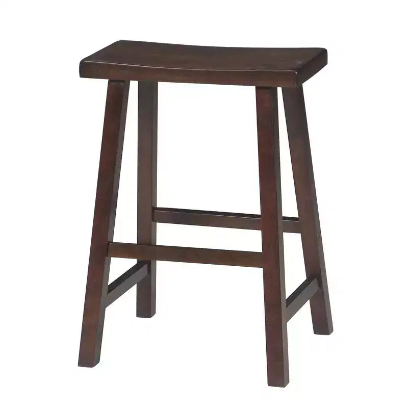 Saddle Seat Counter Height Stool | 24" | Rubberwood | Backless & Armless