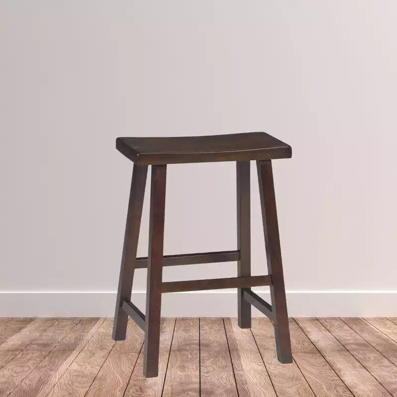 Saddle Seat Counter Height Stool | 24" | Rubberwood | Backless & Armless