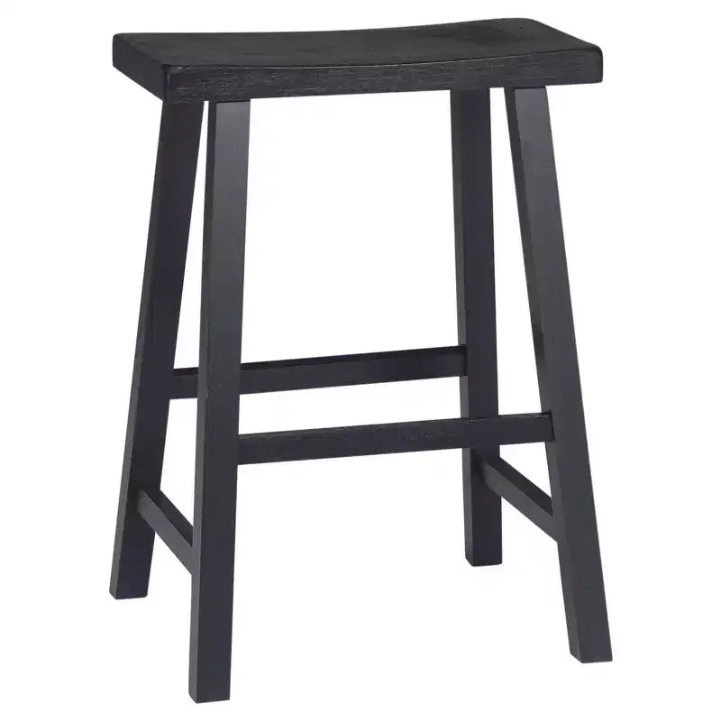 Saddle Seat Counter Height Stool | 24" | Rubberwood | Backless & Armless