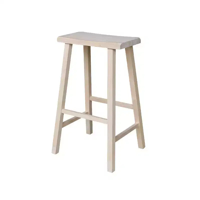 Saddle Seat Counter Height Stool | 24" | Rubberwood | Backless & Armless