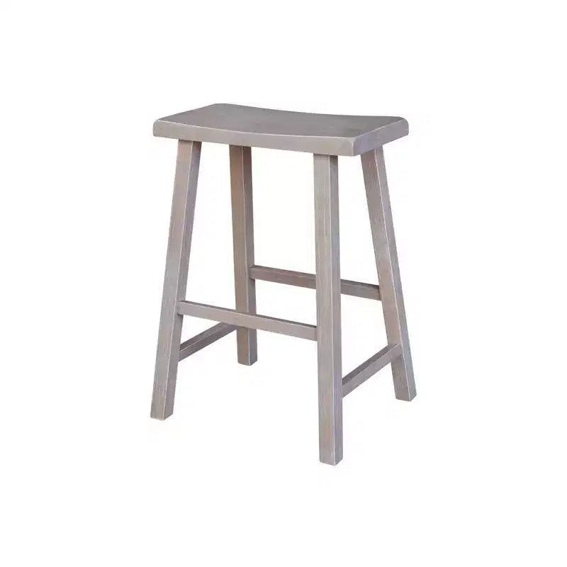 Saddle Seat Counter Height Stool | 24" | Rubberwood | Backless & Armless