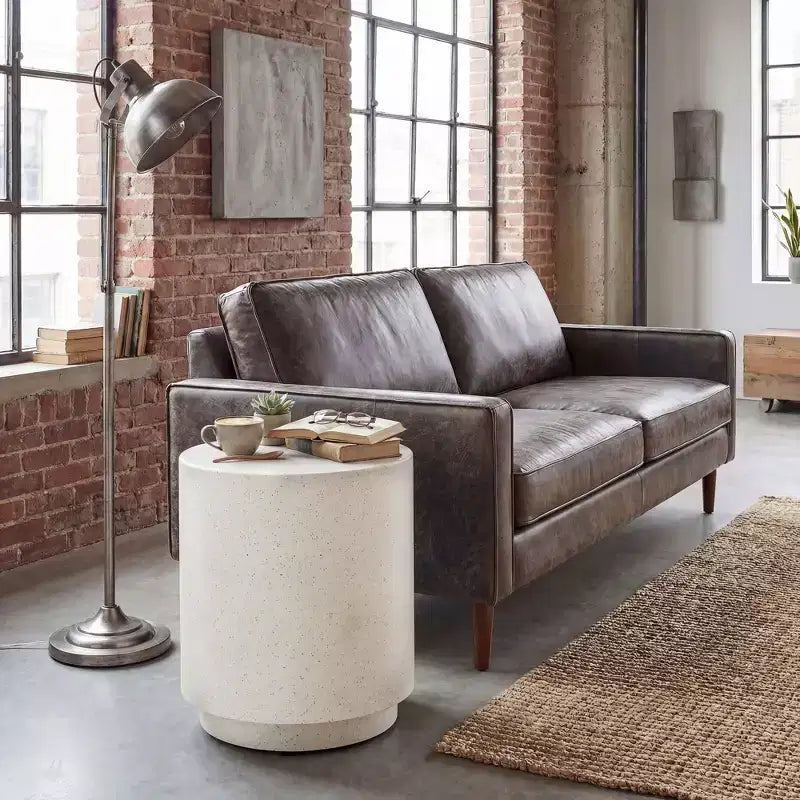 Round Concrete Finish Accent Side Table | 14.5" | 198 lb | Indoor & Outdoor