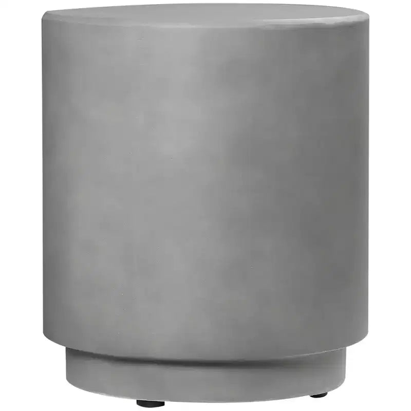 Round Concrete Finish Accent Side Table | 14.5" | 198 lb | Indoor & Outdoor