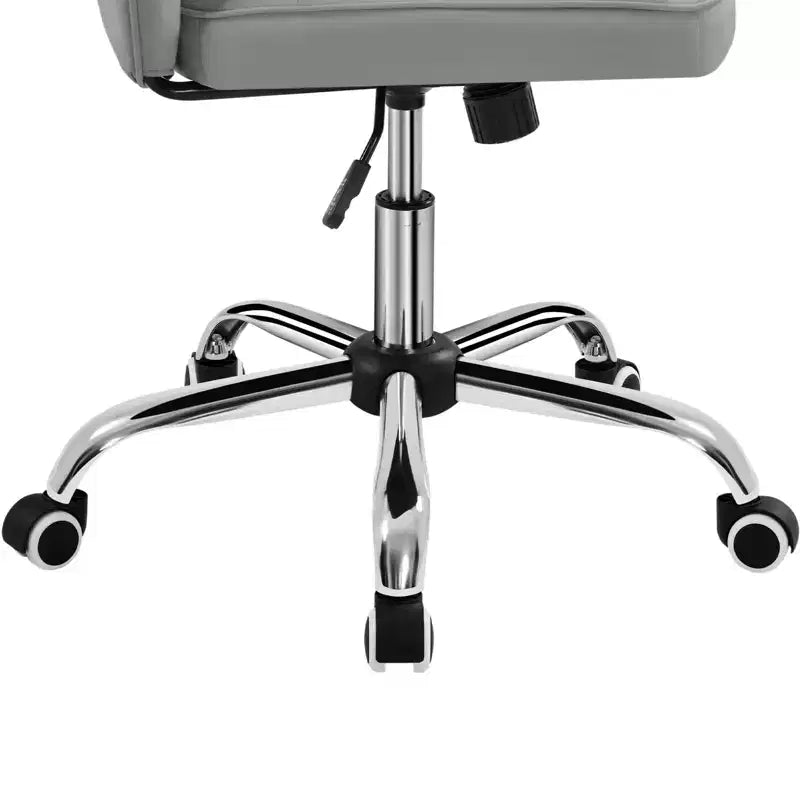 Modern Mid-Back Armless Office Chair | Faux Leather | 300 lb | Swivel & Height Adjustable