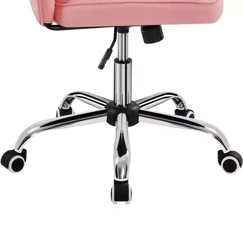 Modern Mid-Back Armless Office Chair | Faux Leather | 300 lb | Swivel & Height Adjustable
