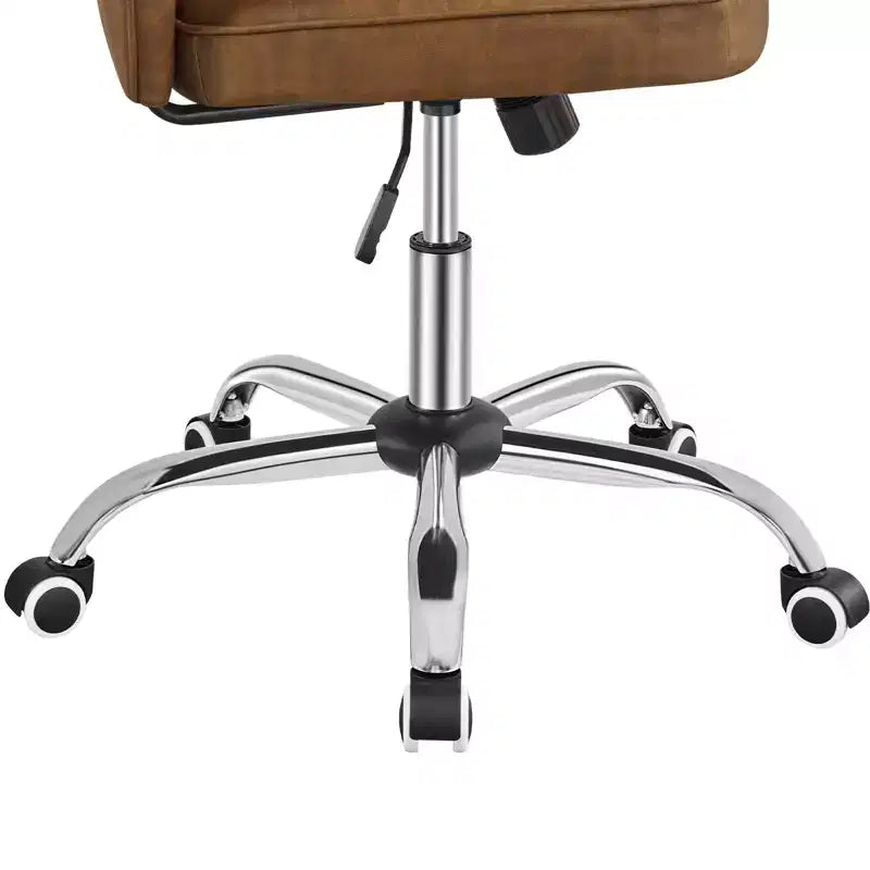 Modern Mid-Back Armless Office Chair | Faux Leather | 300 lb | Swivel & Height Adjustable