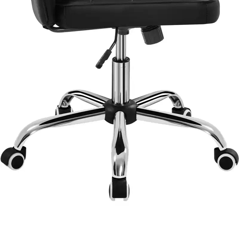 Modern Mid-Back Armless Office Chair | Faux Leather | 300 lb | Swivel & Height Adjustable