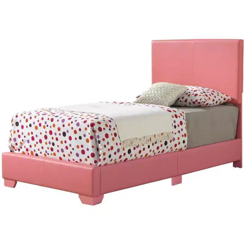 Upholstered Twin Panel Bed | Faux Leather | 175 lb Capacity | Box Spring Required