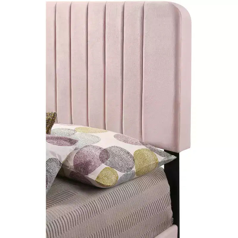Velvet Channel Tufted Twin Panel Bed | 175 lb Capacity | Box Spring Required
