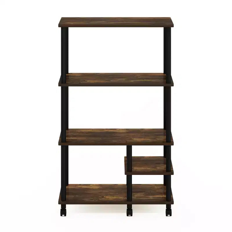 4-Tier Kitchen Baker's Rack Microwave Storage Cart | Amber Pine | 46"H