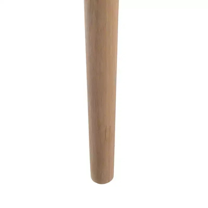 Teak & White Leather Barstool with Arms | 29" Seat Height | 275 lb Capacity