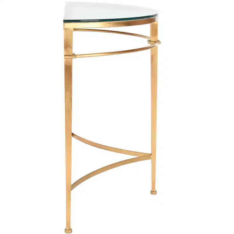 Glam Console Table | Gold Metal Hairpin Legs & Clear Glass Top | 35.9"W