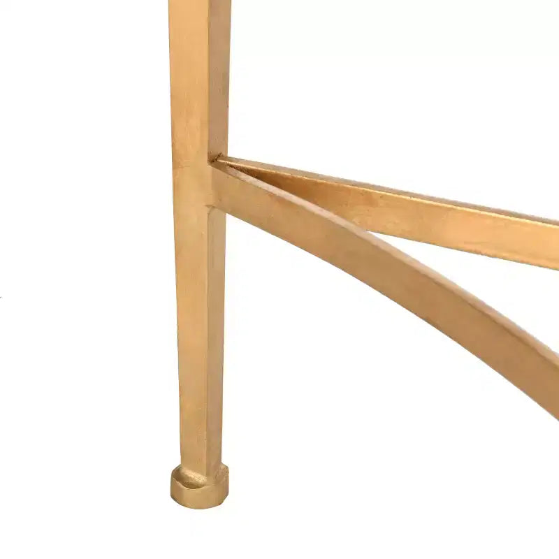 Glam Console Table | Gold Metal Hairpin Legs & Clear Glass Top | 35.9"W