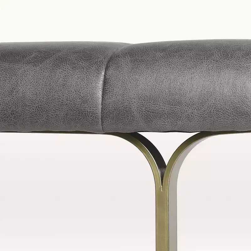 Upholstered Vegan Leather Coffee Table | 52" | Metal Base | 500 lb Capacity